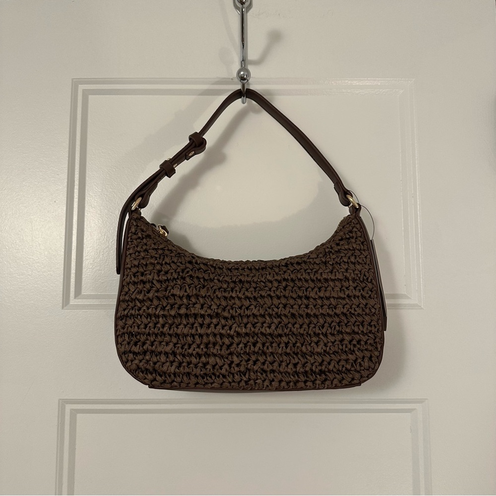 Mango Chocolate Brown Natural Fibre Shoulder Bag - NWT ✨